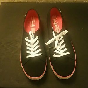 Keds black and pink trim shoes